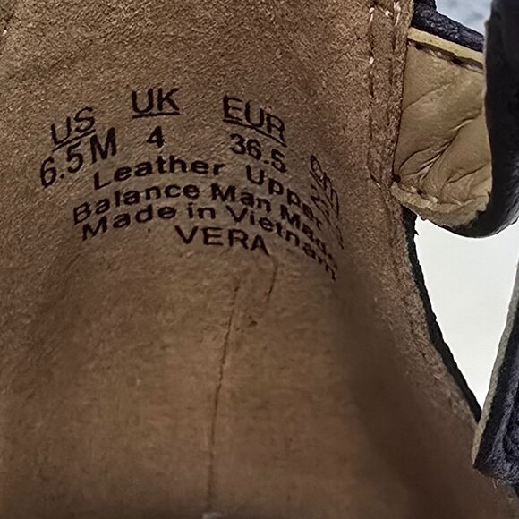 Naturalizer Vera Metallic French Navy Leather Ankle Strap Dress Sandals 6.5 NEW - Picture 9 of 11